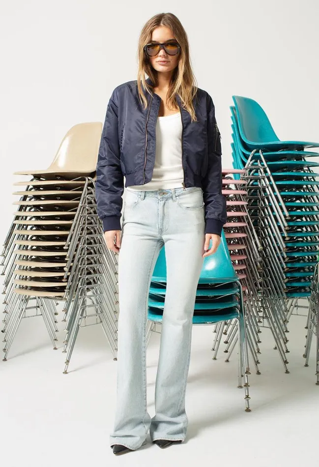 John Elliott Jackets Hunter Cropped Bomber Navy 8211 Women