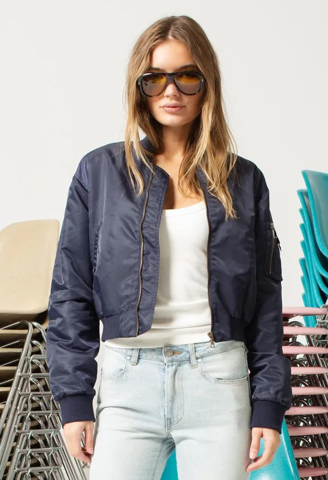 John Elliott Jackets Hunter Cropped Bomber Navy 8211 Women John Elliott Jackets Hunter Cropped Bomber Navy 8211 Women