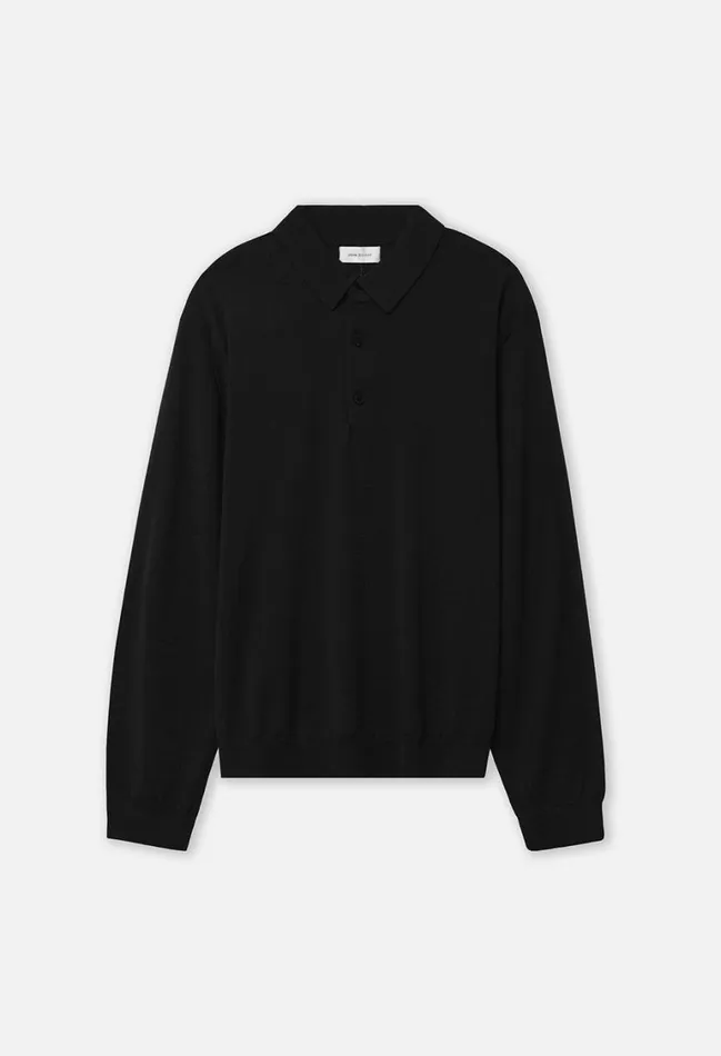 John Elliott Knitwear Cashmere Wool Blend Polo Black 8211 Men John Elliott Knitwear Cashmere Wool Blend Polo Black 8211 Men