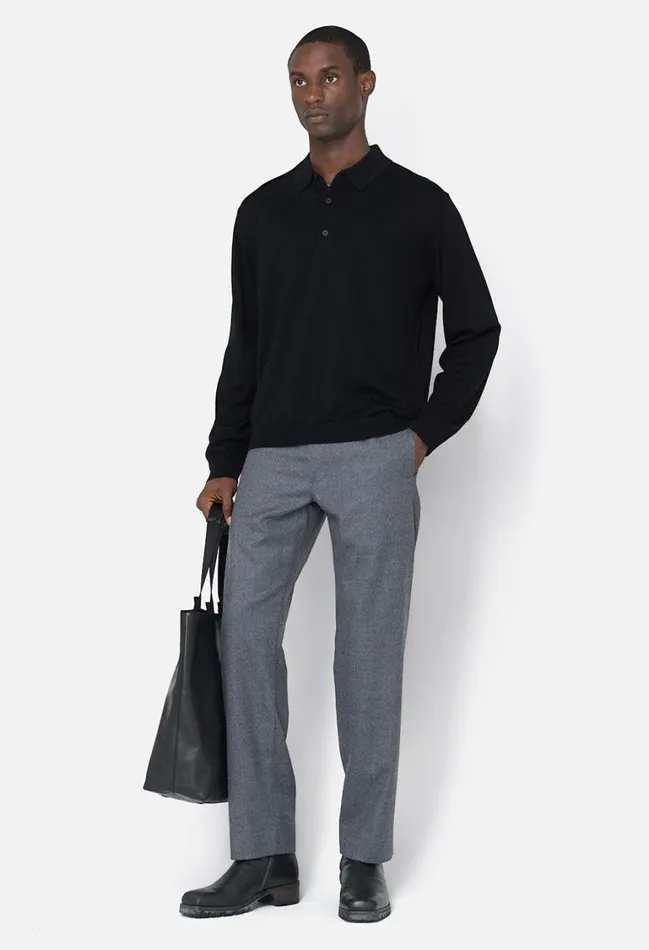 John Elliott Knitwear Cashmere Wool Blend Polo Black 8211 Men John Elliott Knitwear Cashmere Wool Blend Polo Black 8211 Men