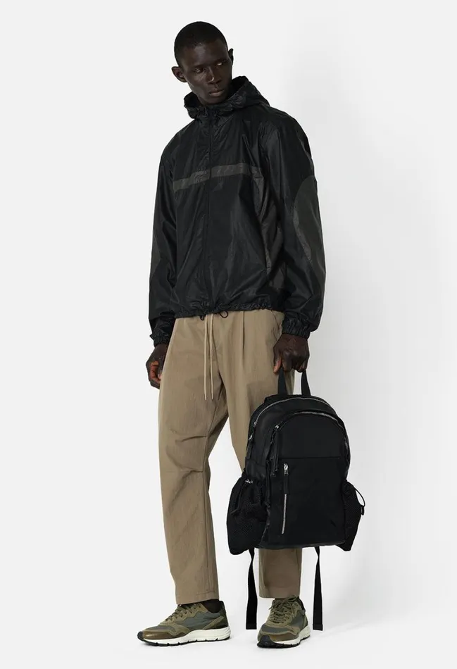 John Elliott Outerwear Leather Adapt Anorak Paneled Charcoal 8211 Men