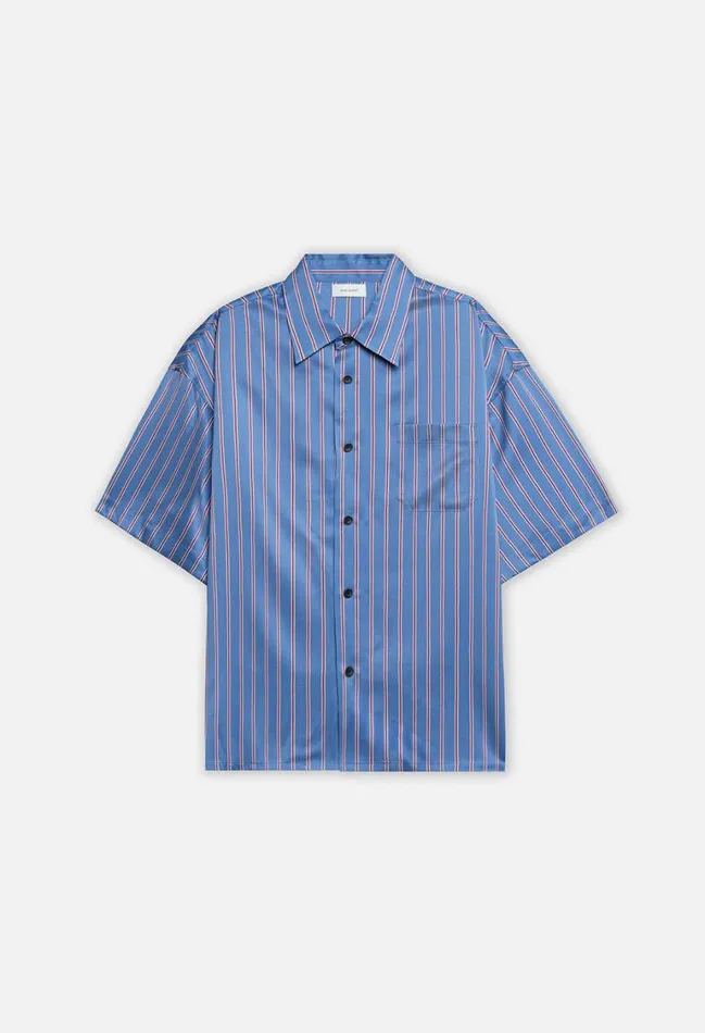 John Elliott Shirts Brushed Silk Button Up Blue X Burgundy 8211 Men