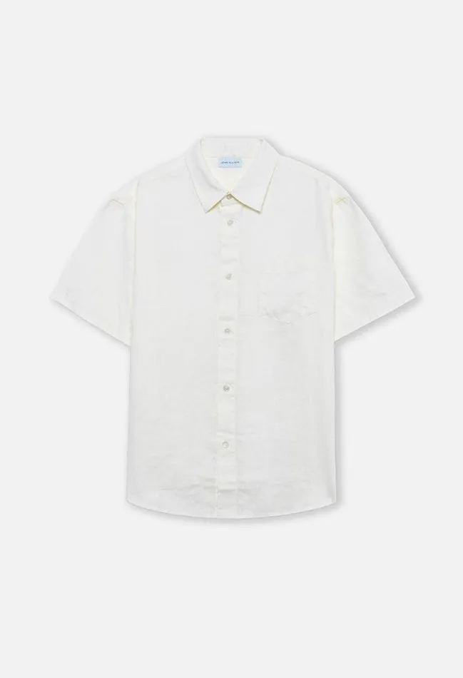 John Elliott Shirts Linen Ss Cloak Button Up Ivory 8211 Men John Elliott Shirts Linen Ss Cloak Button Up Ivory 8211 Men