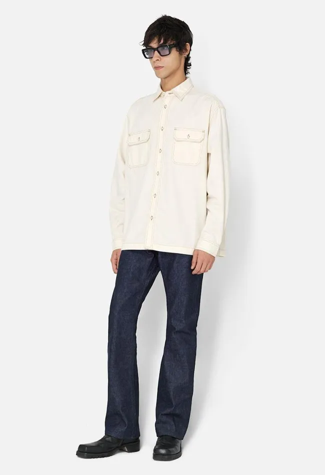 John Elliott Shirts Princeton Work Shirt Natural 8211 Men John Elliott Shirts Princeton Work Shirt Natural 8211 Men