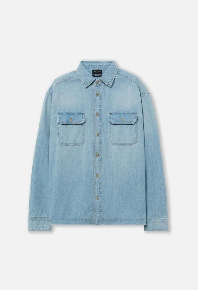 John Elliott Shirts Princeton Work Shirt Washed Indigo 8211 Men John Elliott Shirts Princeton Work Shirt Washed Indigo 8211 Men