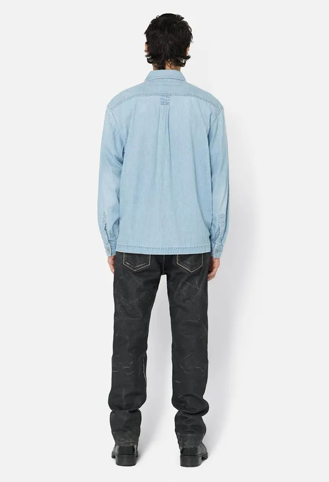John Elliott Shirts Princeton Work Shirt Washed Indigo 8211 Men John Elliott Shirts Princeton Work Shirt Washed Indigo 8211 Men