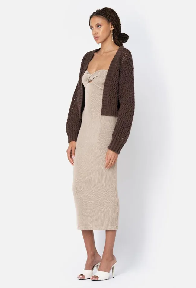 John Elliott Sweaters Foam Boucle Knit Crop Cardigan Chocolate 8211 Women John Elliott Sweaters Foam Boucle Knit Crop Cardigan Chocolate 8211 Women
