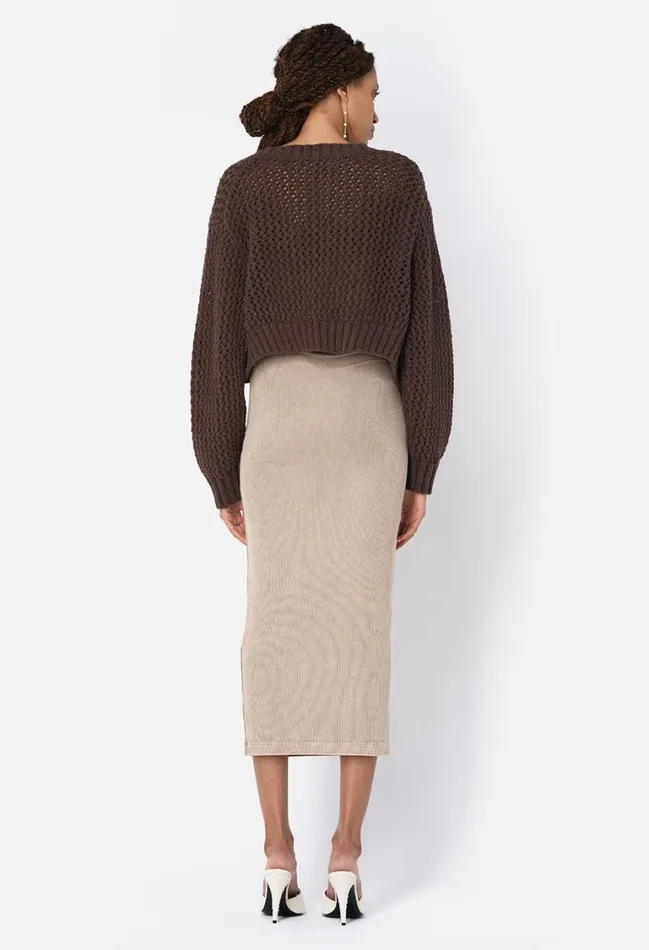 John Elliott Sweaters Foam Boucle Knit Crop Cardigan Chocolate 8211 Women John Elliott Sweaters Foam Boucle Knit Crop Cardigan Chocolate 8211 Women