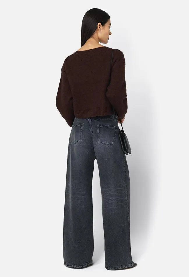 John Elliott Sweaters Foggy Wool V Neck Sweater Americano 8211 Women