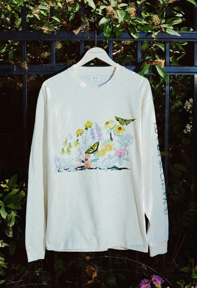 John Elliott Tees Garden Ls University Tee Salt 8211 Men John Elliott Tees Garden Ls University Tee Salt 8211 Men
