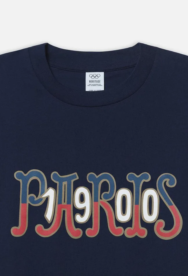 John Elliott Tees John Elliott X Olympic Heritage Paris University Tee Navy 8211 Men John Elliott Tees John Elliott X Olympic Heritage Paris University Tee Navy 8211 Men