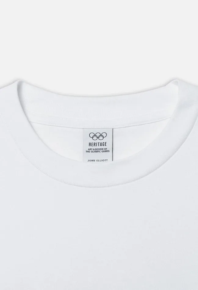 John Elliott Tees John Elliott X Olympic Heritage Paris University Tee White 8211 Men John Elliott Tees John Elliott X Olympic Heritage Paris University Tee White 8211 Men