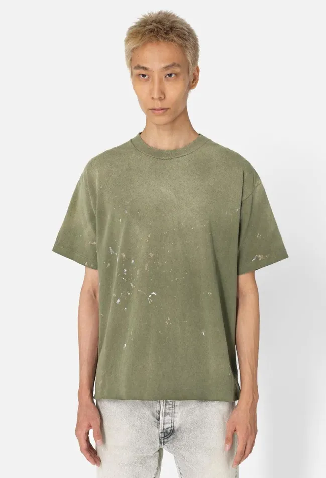 John Elliott Tees Odeon Tee Vintage Olive 8211 Men John Elliott Tees Odeon Tee Vintage Olive 8211 Men
