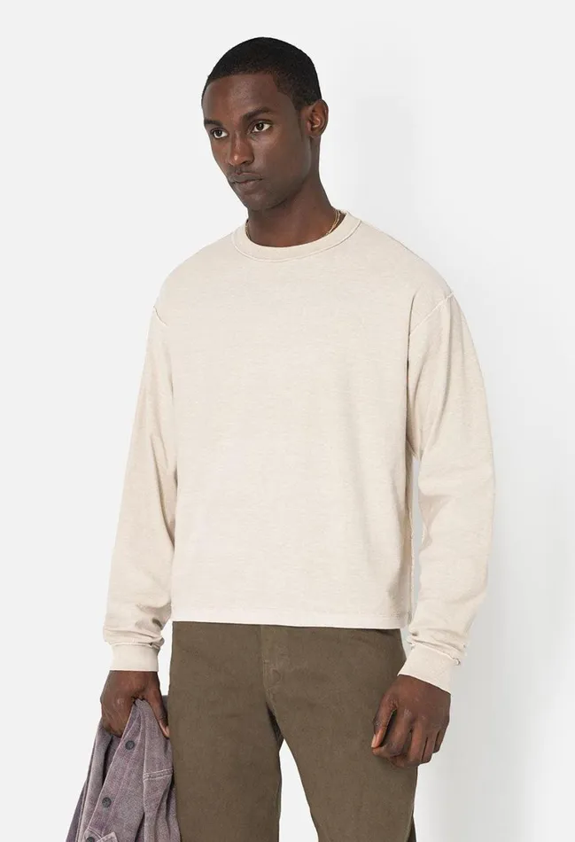 John Elliott Tees Reversed Cropped Ls Tee Washed Dust 8211 Men John Elliott Tees Reversed Cropped Ls Tee Washed Dust 8211 Men