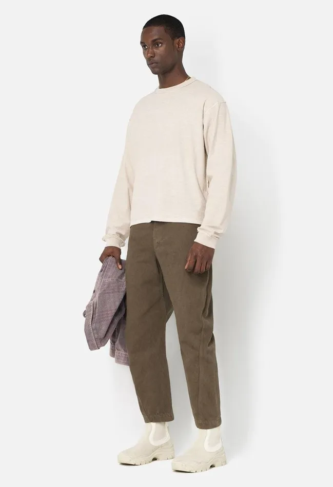 John Elliott Tees Reversed Cropped Ls Tee Washed Dust 8211 Men John Elliott Tees Reversed Cropped Ls Tee Washed Dust 8211 Men