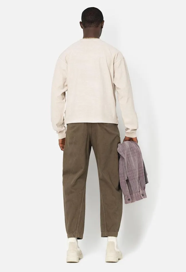 John Elliott Tees Reversed Cropped Ls Tee Washed Dust 8211 Men John Elliott Tees Reversed Cropped Ls Tee Washed Dust 8211 Men