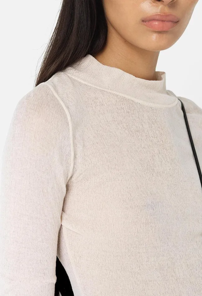 John Elliott Tops Gauze Rib Ls Cropped Tee Putty 8211 Women John Elliott Tops Gauze Rib Ls Cropped Tee Putty 8211 Women