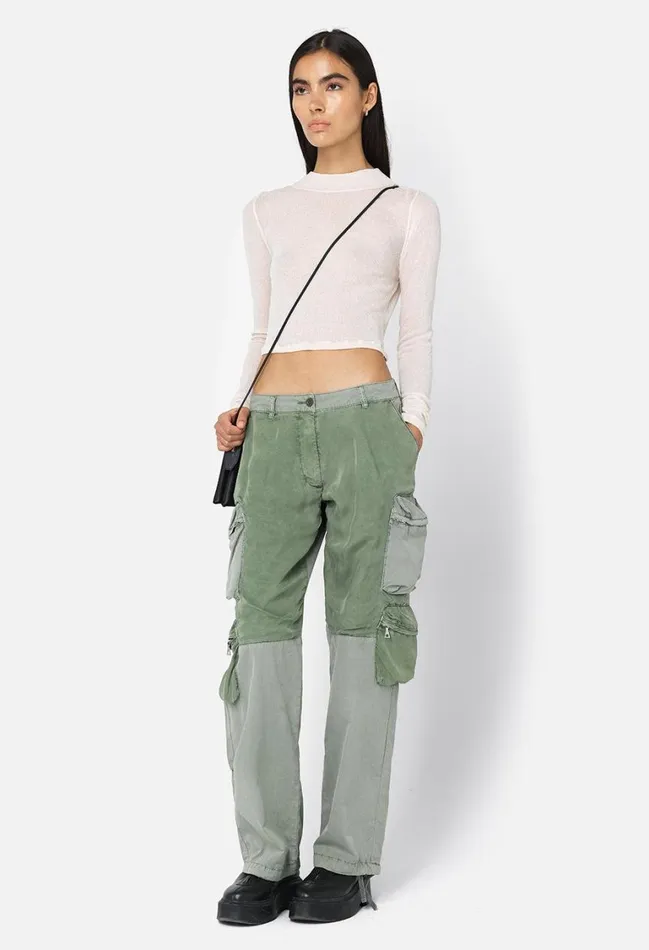 John Elliott Tops Gauze Rib Ls Cropped Tee Putty 8211 Women John Elliott Tops Gauze Rib Ls Cropped Tee Putty 8211 Women
