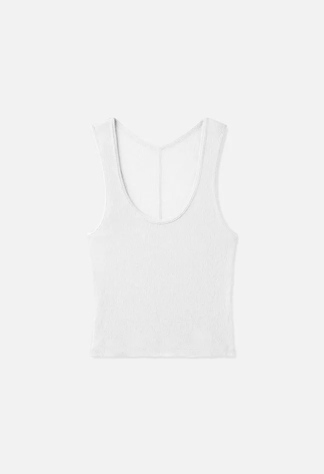 John Elliott Tops Gauze Rib Tank White 8211 Women John Elliott Tops Gauze Rib Tank White 8211 Women