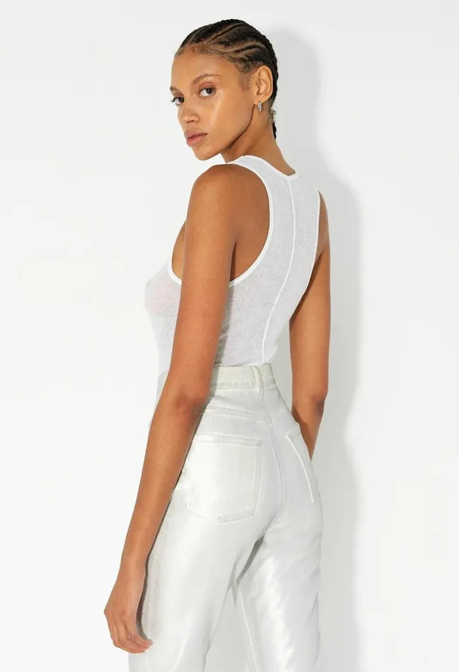 John Elliott Tops Gauze Rib Tank White 8211 Women John Elliott Tops Gauze Rib Tank White 8211 Women