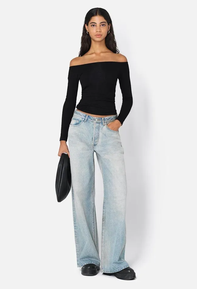 John Elliott Tops Gemini Rib Long Sleeve Black 8211 Women John Elliott Tops Gemini Rib Long Sleeve Black 8211 Women