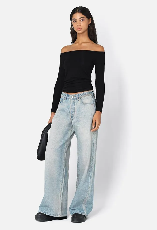 John Elliott Tops Gemini Rib Long Sleeve Black 8211 Women John Elliott Tops Gemini Rib Long Sleeve Black 8211 Women