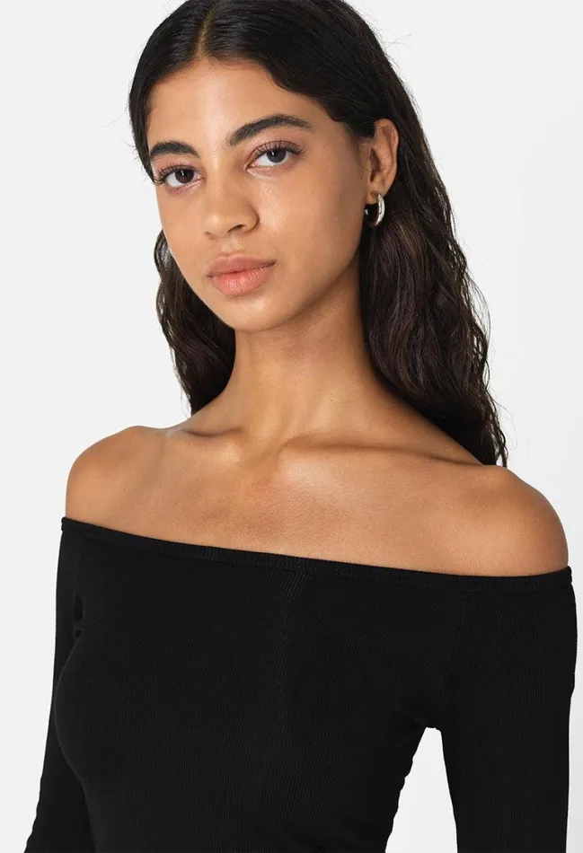 John Elliott Tops Gemini Rib Long Sleeve Black 8211 Women John Elliott Tops Gemini Rib Long Sleeve Black 8211 Women
