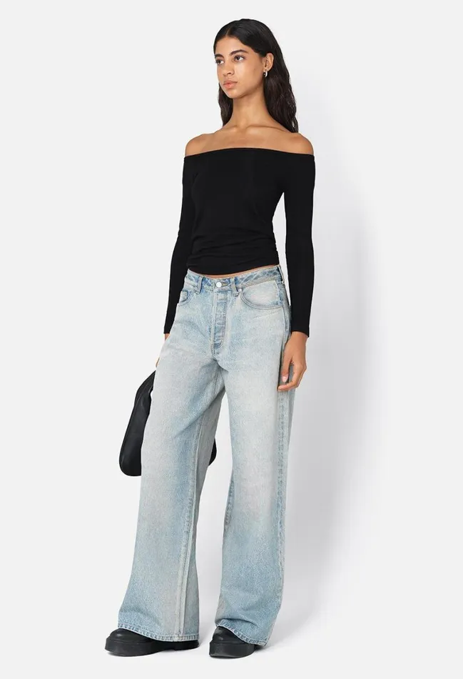 John Elliott Tops Gemini Rib Long Sleeve Black 8211 Women John Elliott Tops Gemini Rib Long Sleeve Black 8211 Women