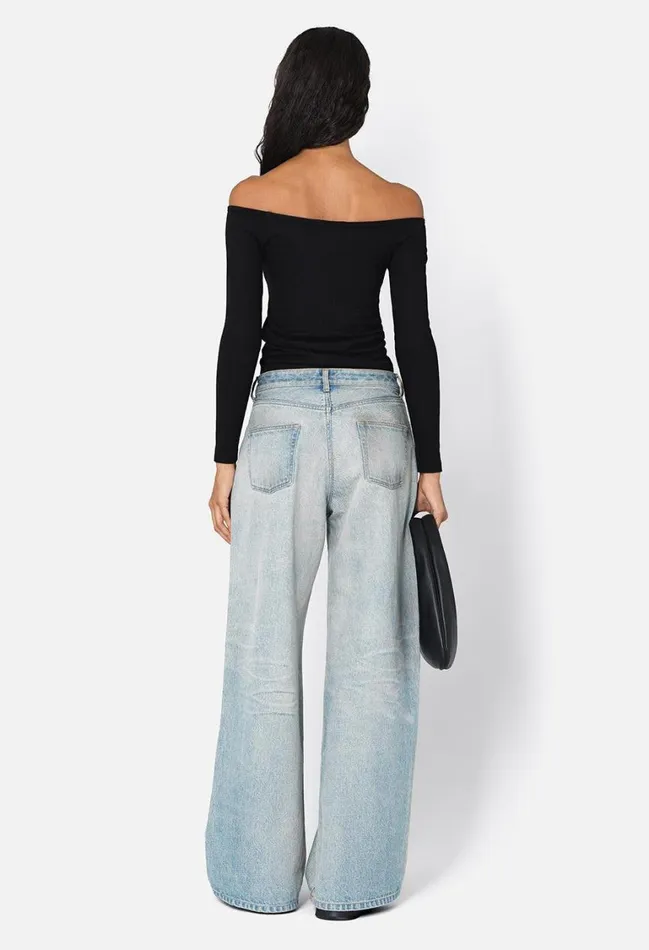 John Elliott Tops Gemini Rib Long Sleeve Black 8211 Women John Elliott Tops Gemini Rib Long Sleeve Black 8211 Women