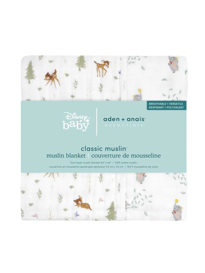 Joules Aden Anais Essentials Cotton Muslin Blanket Disney FriendsBambi Forest GirlsBoys Nightwear