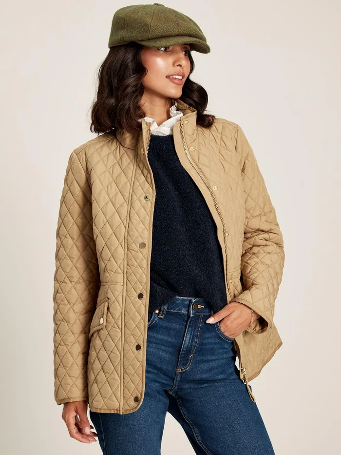 Joules Allendale 8211 Brown Showerproof Diamond Quilted Jacket Women Coats and Jackets Joules Allendale 8211 Brown Showerproof Diamond Quilted Jacket Women Coats and Jackets