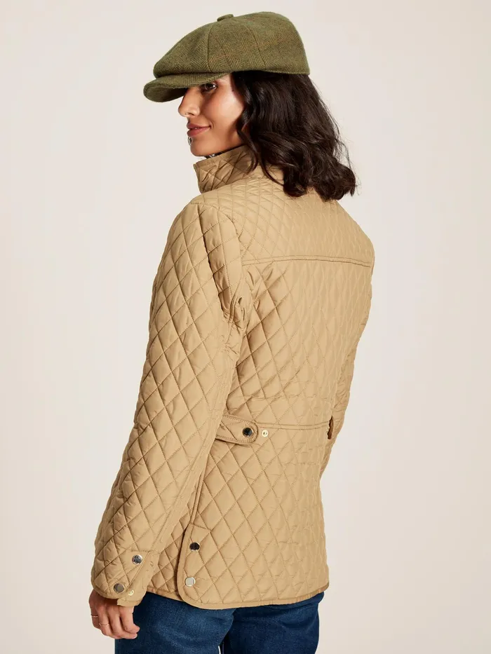 Joules Allendale 8211 Brown Showerproof Diamond Quilted Jacket Women Coats and Jackets