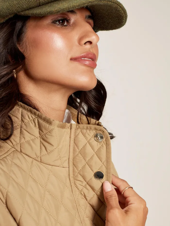 Joules Allendale 8211 Brown Showerproof Diamond Quilted Jacket Women Coats and Jackets