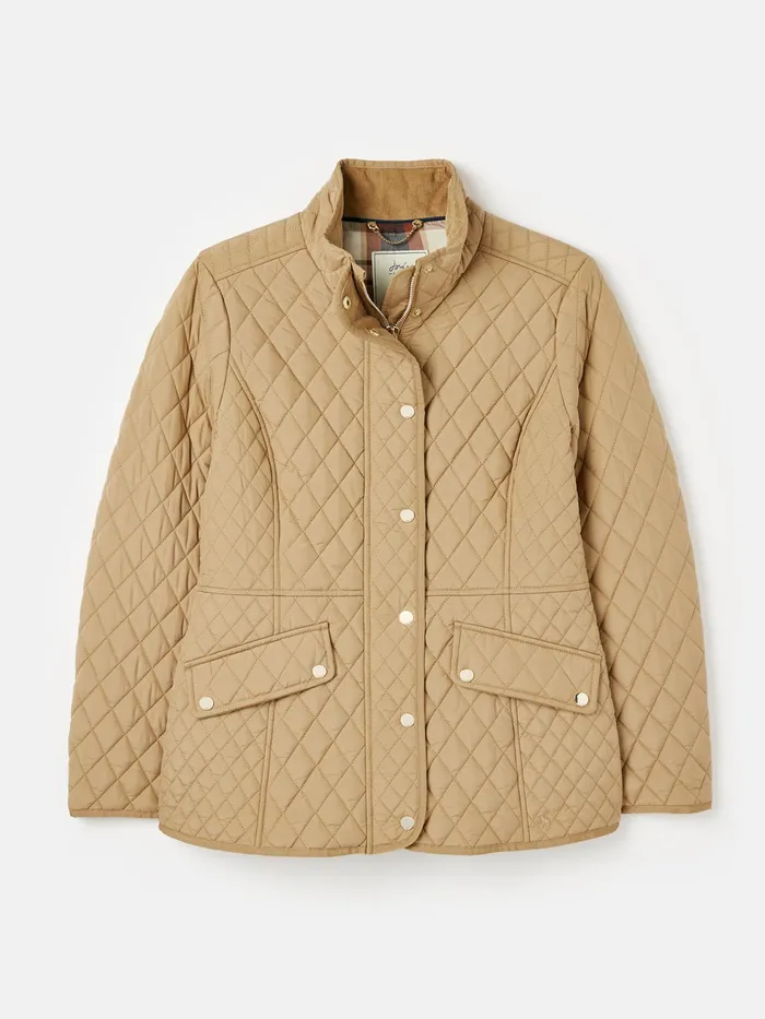 Joules Allendale 8211 Brown Showerproof Diamond Quilted Jacket Women Coats and Jackets