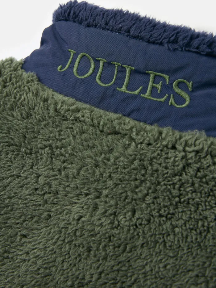 Joules Always Cosy 8211 GreenNavy Blue Half Zip Fleece Boys Coats and Jackets