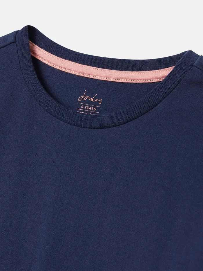 Joules Ava 8211 Navy Long Sleeve Artwork TShirt Girls Tops and Tshirts