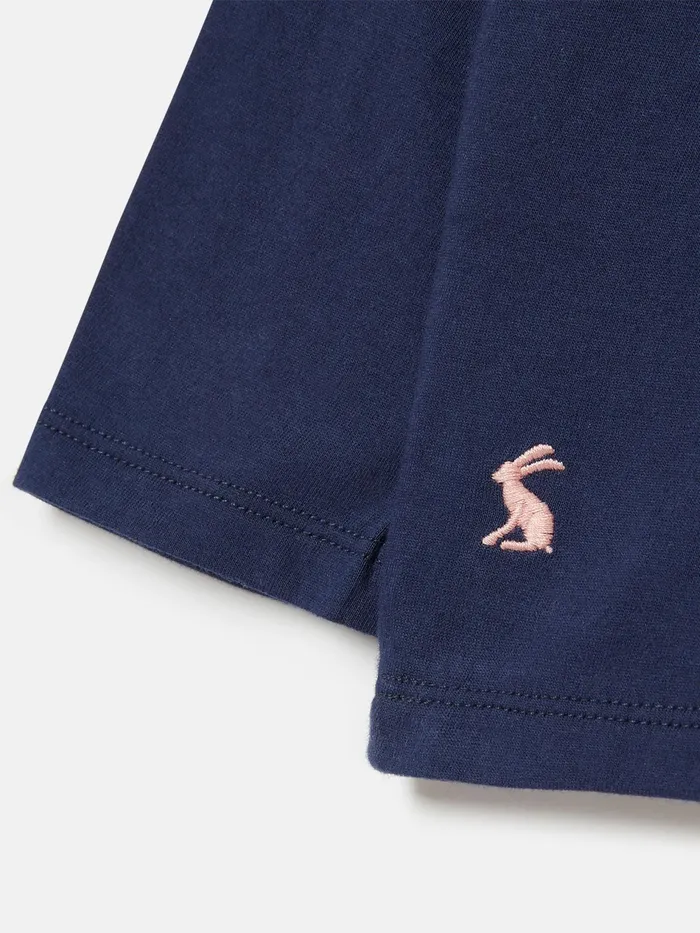 Joules Ava 8211 Navy Long Sleeve Artwork TShirt Girls Tops and Tshirts