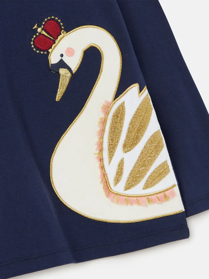 Joules Ava 8211 Navy Long Sleeve Artwork TShirt Girls Tops and Tshirts