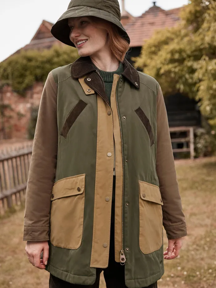 Joules Banbury 8211 BrownKhaki Showerproof Quilted Wax Jacket Women Raincoats Joules Banbury 8211 BrownKhaki Showerproof Quilted Wax Jacket Women Raincoats