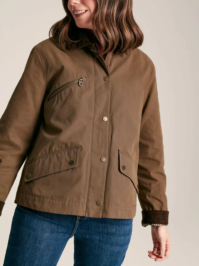 Joules Belfield 8211 Brown Shower Resistant Dry Wax Jacket Women Coats and Jackets Joules Belfield 8211 Brown Shower Resistant Dry Wax Jacket Women Coats and Jackets