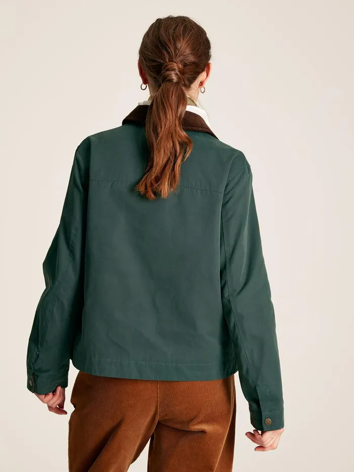 Joules Belfield 8211 Teal Blue Shower Resistant Dry Wax Jacket Women Coats and Jackets