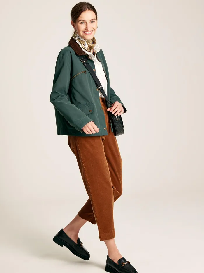 Joules Belfield 8211 Teal Blue Shower Resistant Dry Wax Jacket Women Coats and Jackets