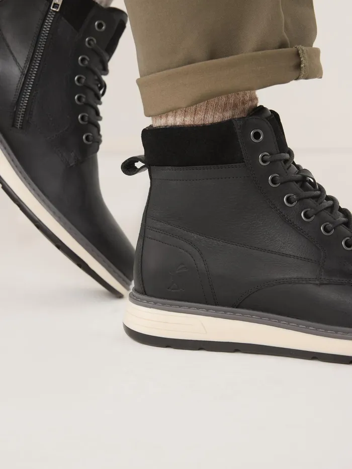 Joules Black Leather Boots Men Boots Joules Black Leather Boots Men Boots