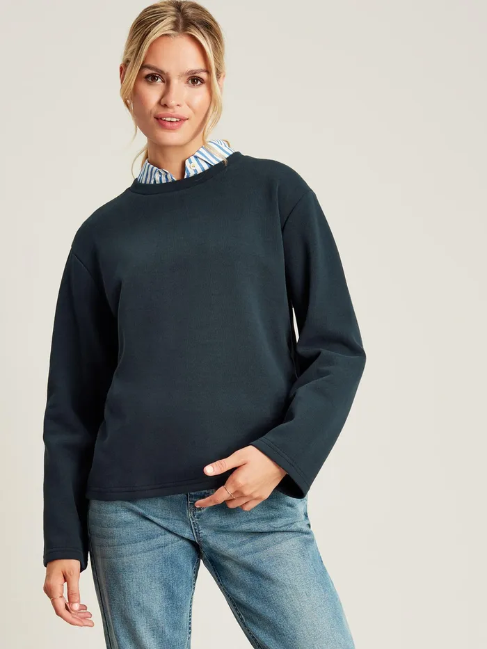 Joules Blue Slouchy Sweatshirt Women Sweatshirts and Hoodies
