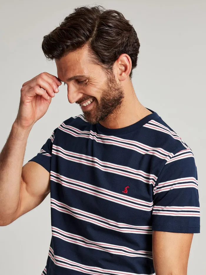Joules Boathouse 8211 Blue Striped TShirt Men Tops and Tshirts