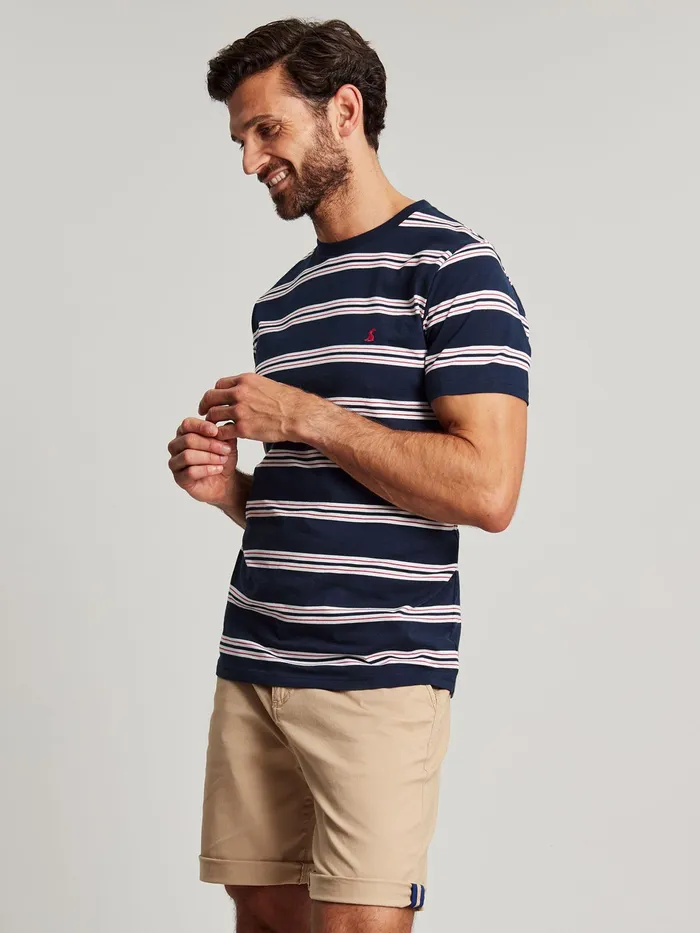Joules Boathouse 8211 Blue Striped TShirt Men Tops and Tshirts
