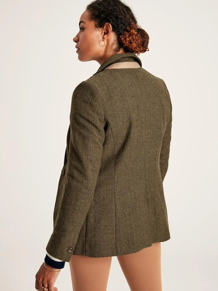 Joules Bramble 8211 Brown Tweed Blazer Women Coats and Jackets