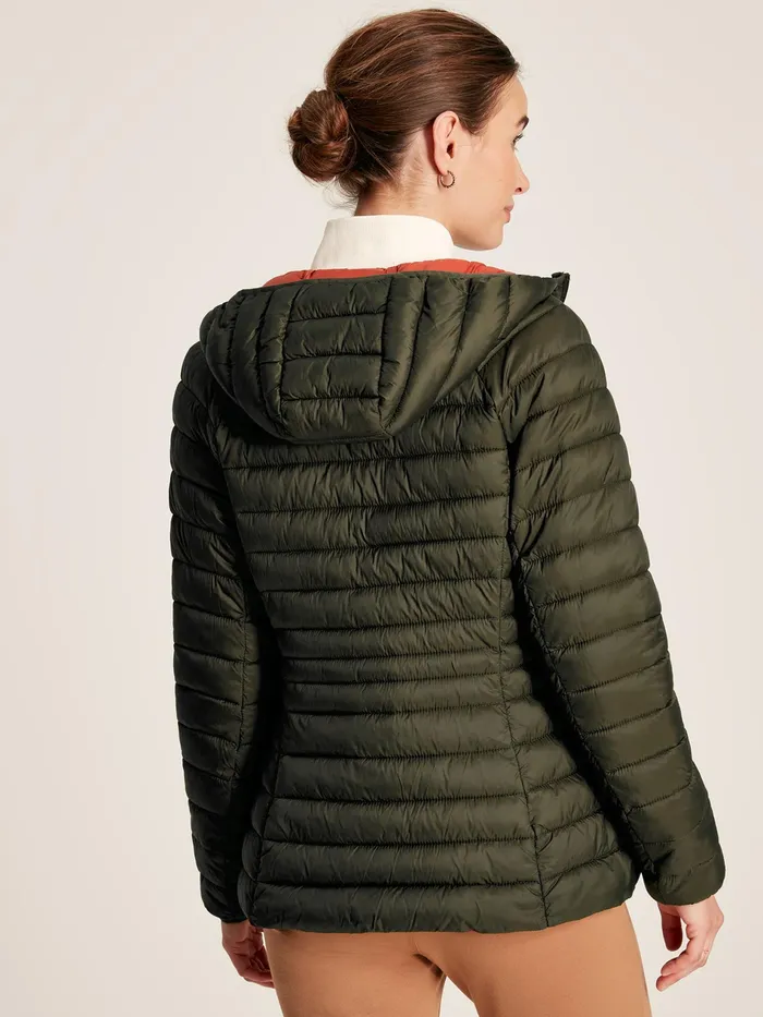 Joules Bramley 8211 Green Showerproof Packable Padded Jacket Women Raincoats