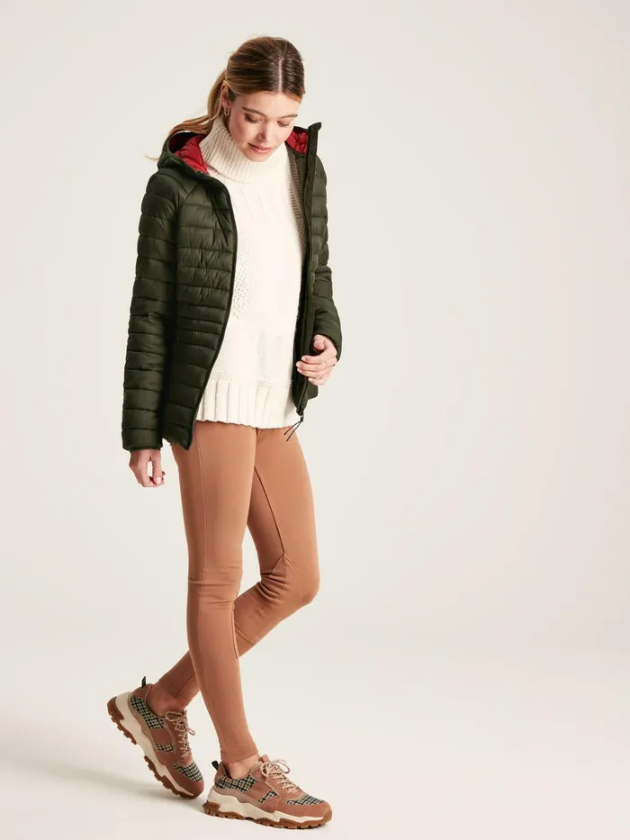 Joules Bramley 8211 Green Showerproof Packable Padded Jacket Women Raincoats