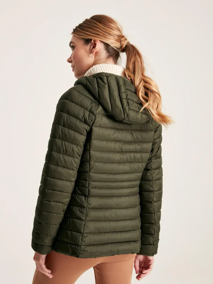 Joules Bramley 8211 Green Showerproof Packable Padded Jacket Women Raincoats